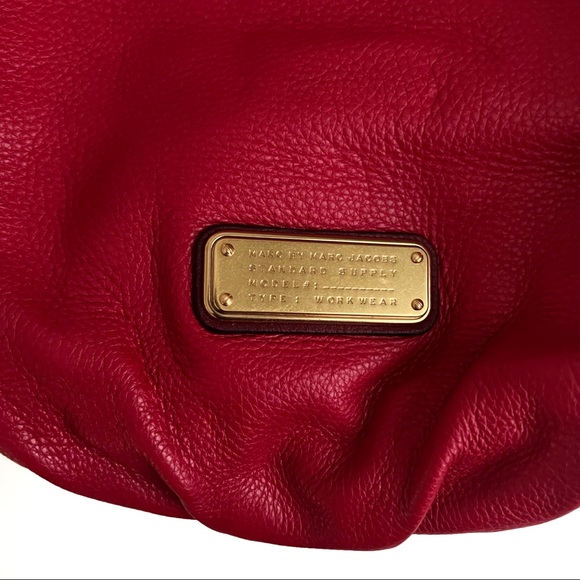 Marc by Marc Jacobs Red Leather New Q Hillier Hobo - Picture 4 of 11